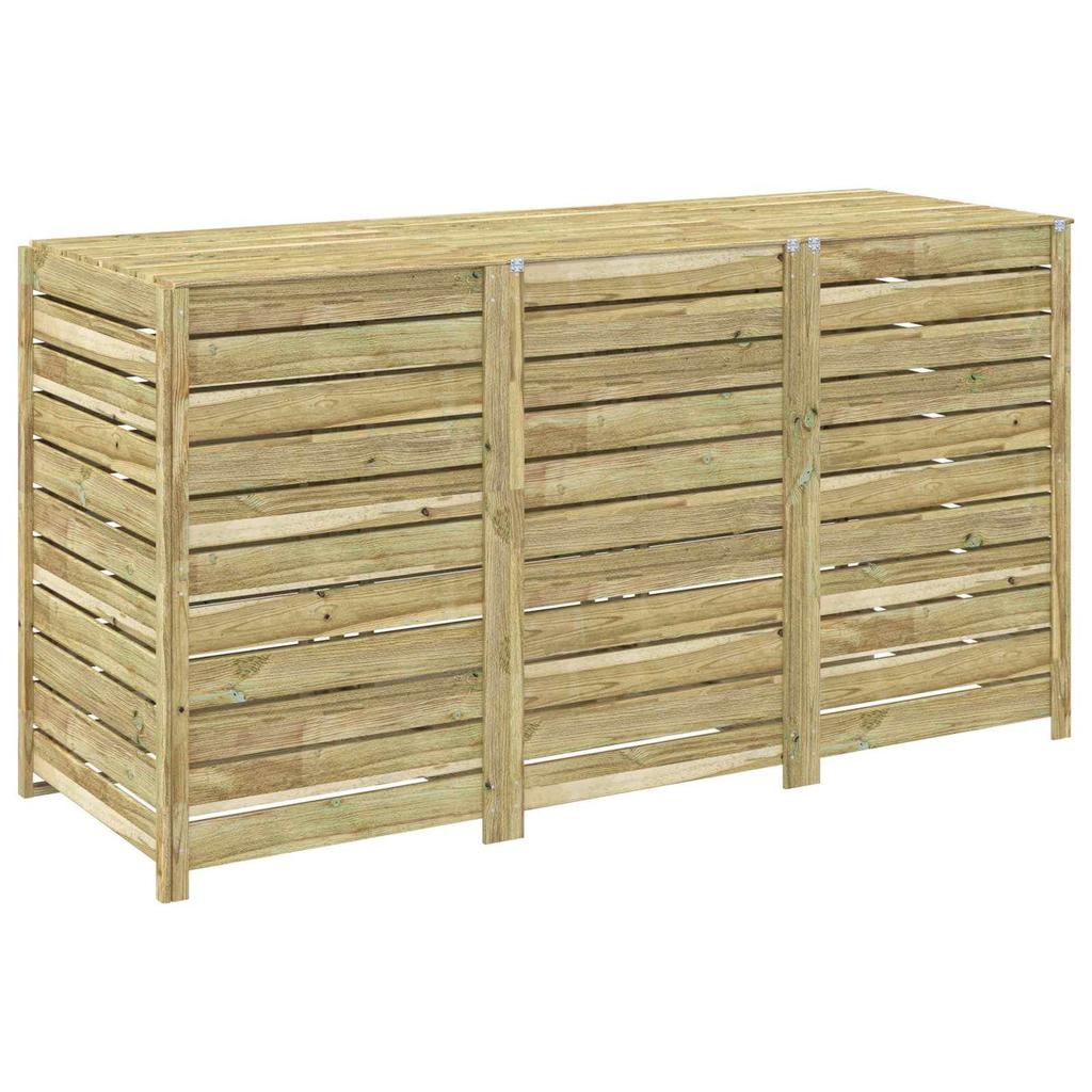 Trash Bin Box for 3 Bins 240 L Impregnated Pine Wood