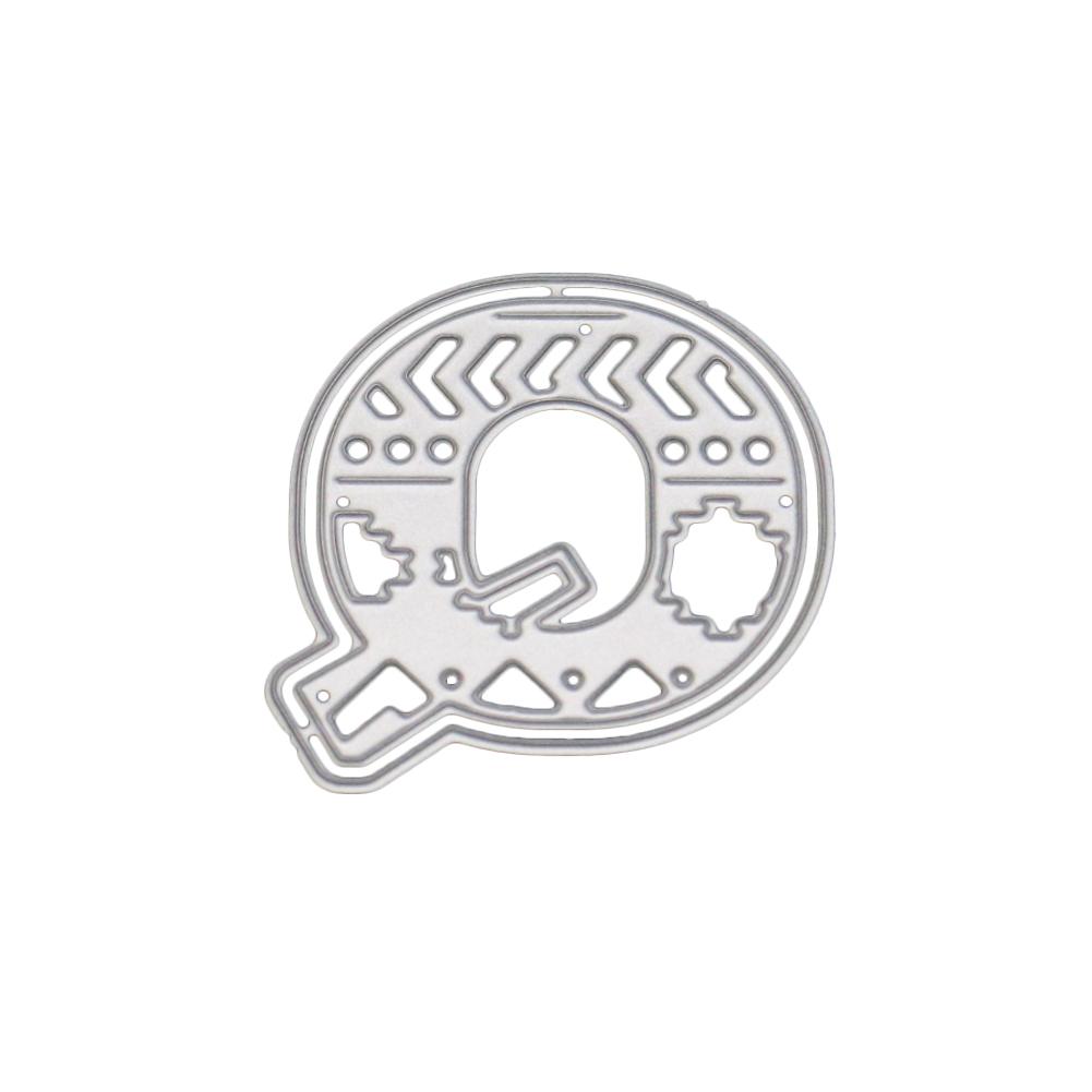 Single Capital Letter Frame Metal Silvery Stencil Embossing Cutting Dies For Diy Scrapbooking Paper Album Cards Making