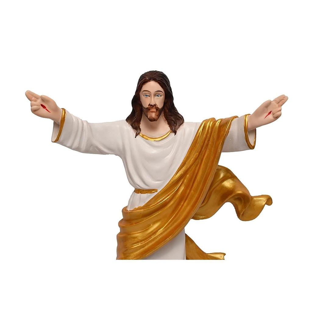 Воскресший Иисус Христос  Идол и выставочный экспонат для подарков и украшения (Золото и Белый) (3 x 10 x 12 дюймов), Идол Новый