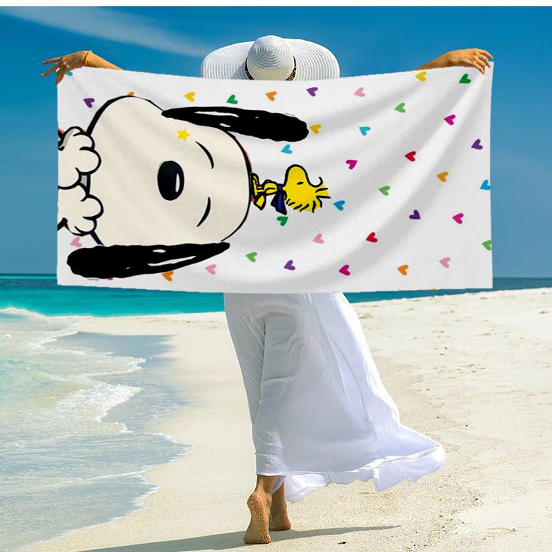 Snoo-dog Heart Background Beach Towel, Super Soft Microfiber, Gift for Her/Him, Birthday, for Pool, Beach, Travel, Home Decor Fan gifts