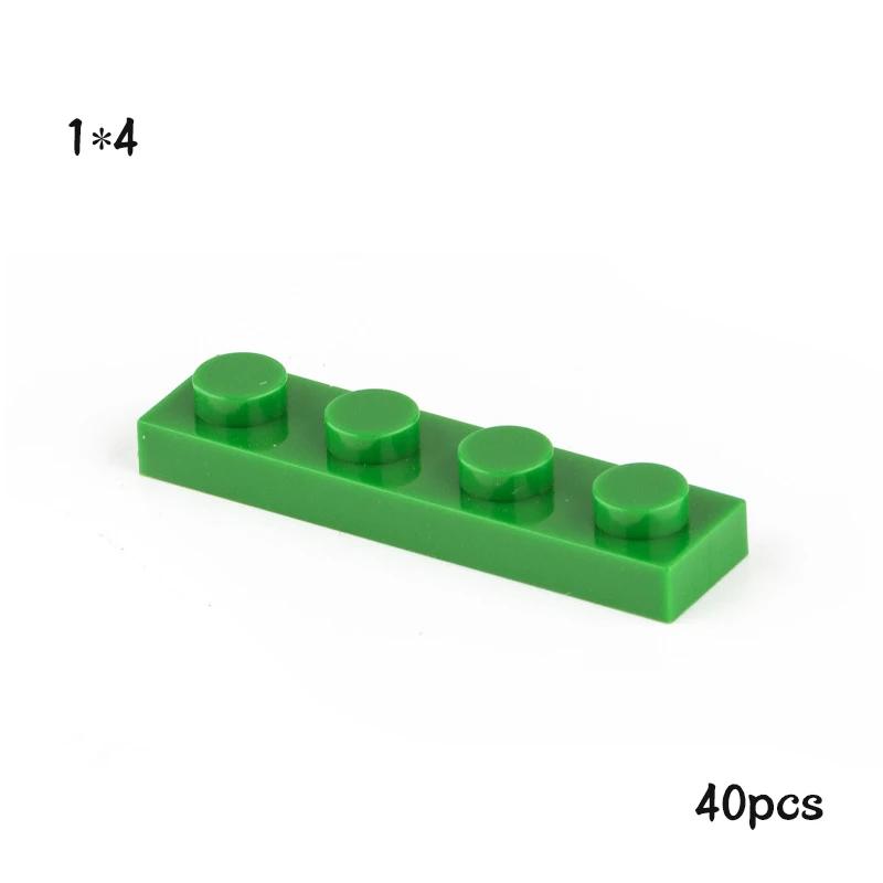 40 шт. Совместимые с MOC Детали-пластины 3710 1x4 для Строительных Блоков, Детали DIY, Развивающие Кирпичики, Образовательные Технологические Игрушки