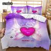 British Style Duvet Cover Set Cartoon Small Fresh I Love Paris Bedding Set for Kid Teen Polyester Paris Street Scene Quilt Cover