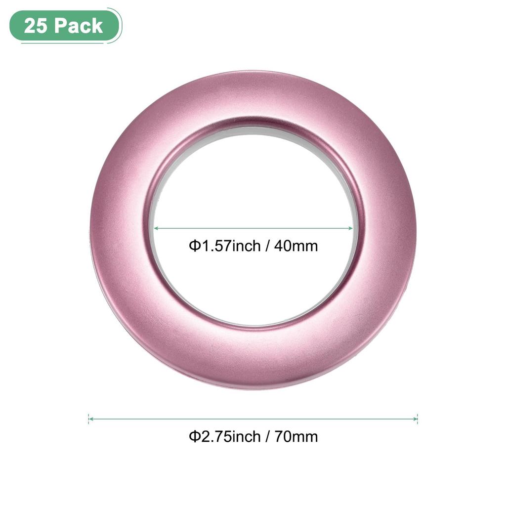 METERXITY Пластиковые кольца для штор с внутренним диаметром, зажимы для штор, люверсы, нано-тихие римские кольца для дома, шторные люверсы, упаковка 25 штук, люверсы, 1-9/16"