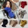 Solid Color Cross Scarf Thicken Short Neckerchief Neckerchief Wrap Knit Scarf  Women