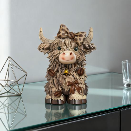 1/2 шт. Статуэтка горного скота на кофейную тематику, Кружка для кофе, Фигурка горной коровы из смолы, Скульптура, Украшение для дома, офиса, рабочего стола