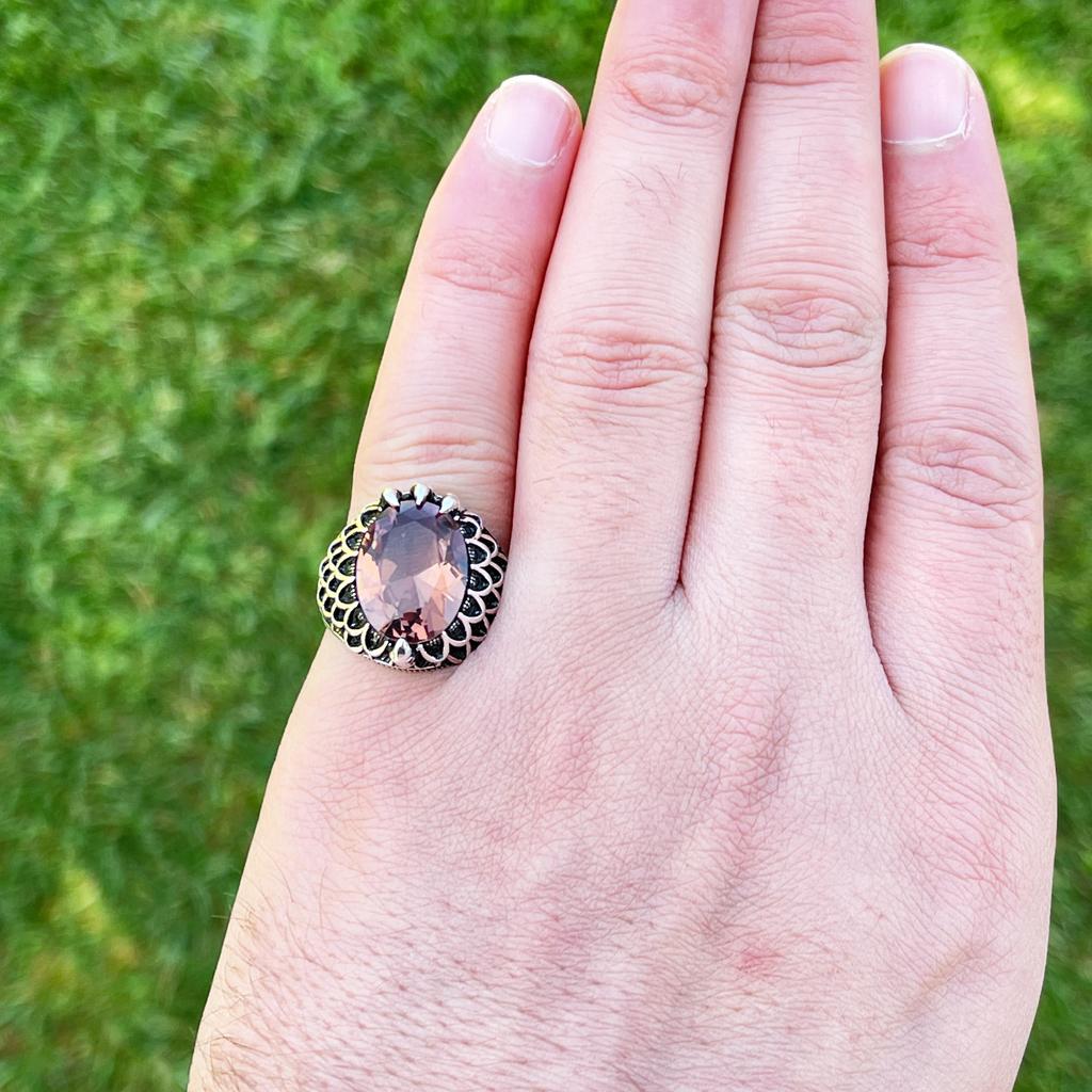 Кольцо с когтем орла, меняющее цвет, зултанитовый камень, серебряное мужское кольцо - величественное и завораживающее украшение - мужское кольцо с султанитовым камнем