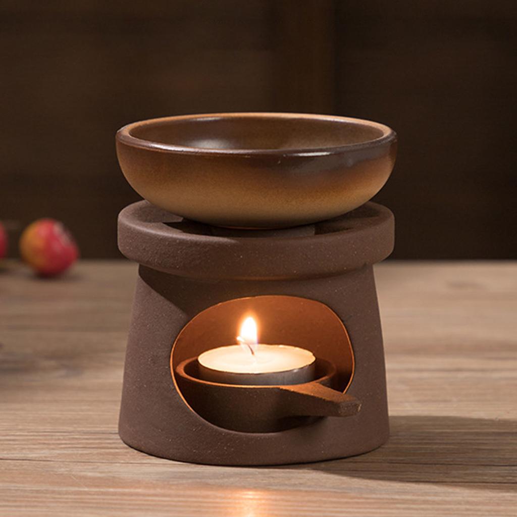 Essential Oil Burners Ceramics Wax Melter Aromatherapies Diffuser and Tealight Candle Holder Set for Home Bedroom Decors
