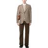Gucci SS23 Мужской деловой костюм Пиджак Светло-коричневый 721140-ZAKIV-9549
