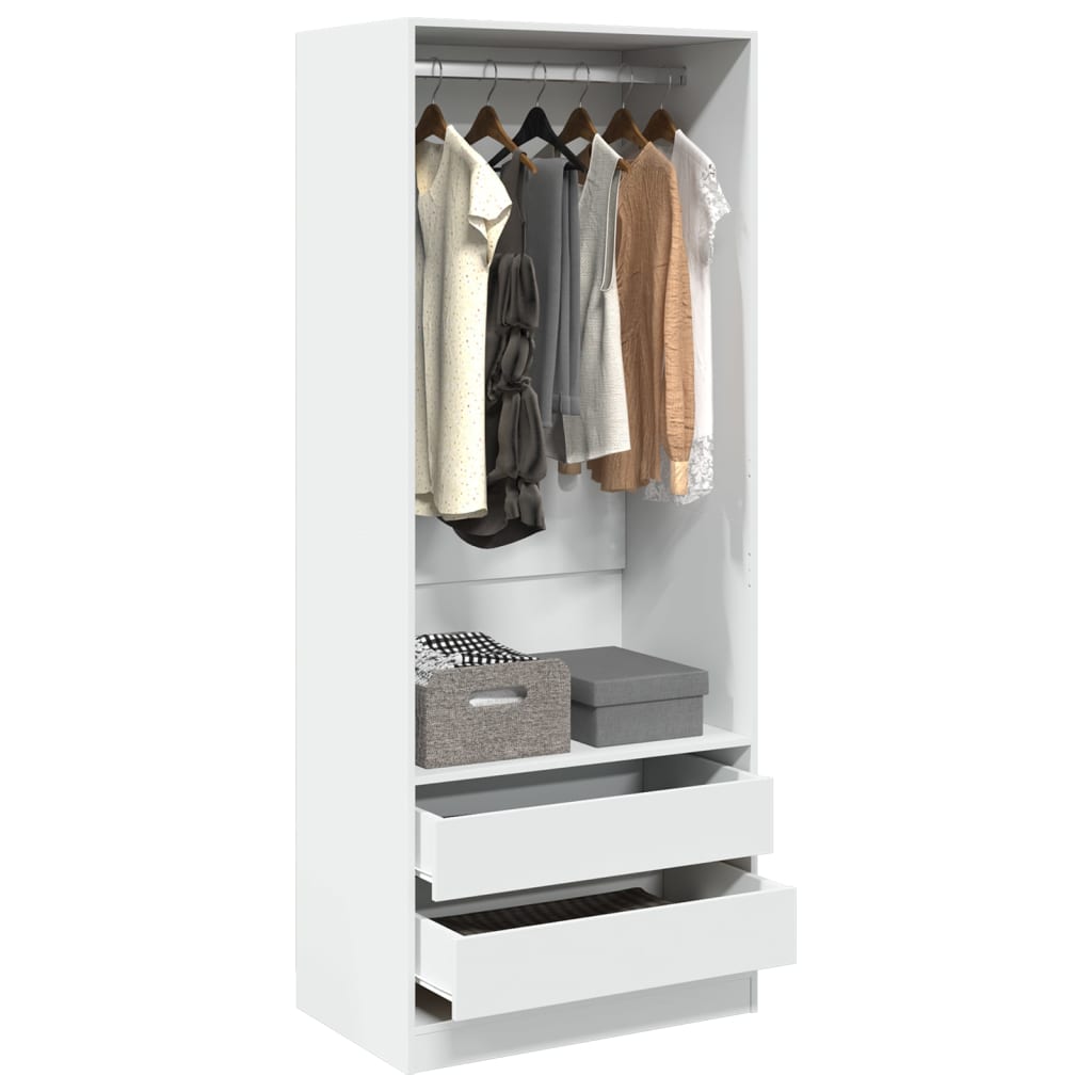 Wardrobe White 80 x 50 x 200 cm Engineered Wood