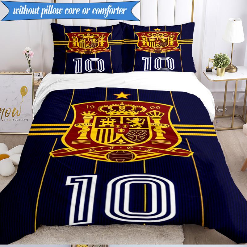Spain National Football Team 3pcs Bedding,Including 1pc Duvet Cover And 2pcs Pillowcases Perfect for Christmas,Ideal for Bedroom, Dormitory