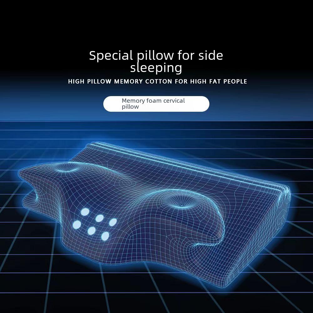 Memory Foam Cervical Support Pillow for Side Sleepers - Slow Rebound, Non-Collapse Design