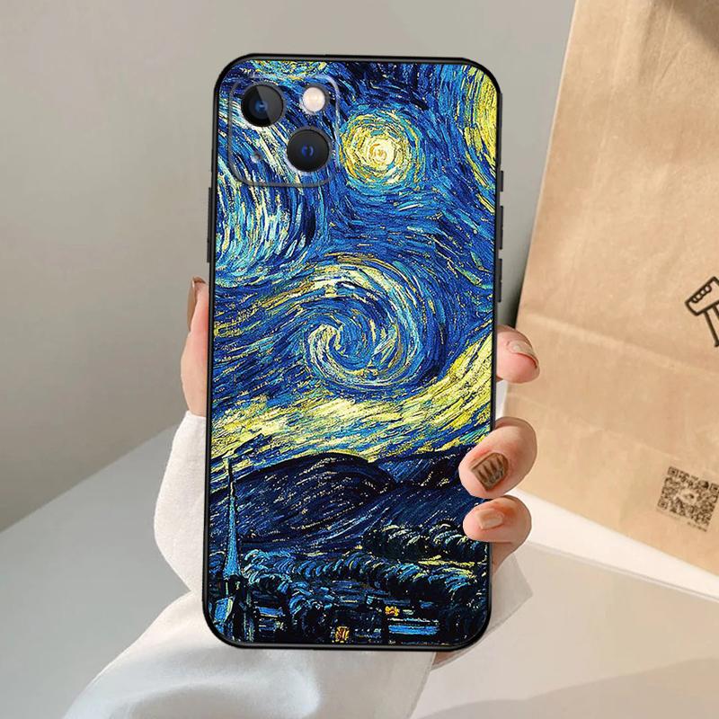 Starry Night Klimt Kiss Phone Case For iPhone 18 17 Air 16 15 14 13 12 11 Pro Max 12 13 mini 15 16 Plus 16e Cover Coque