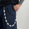 Salircon Goth Metal Round Keychain Waist Belts Chain for Men Punk Belt Chain Bag Pants Chain Jeans Hip Hop Street Jewelry Gifts