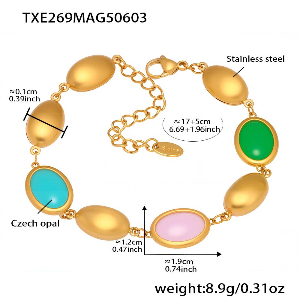 Уникальное ожерелье, браслет, серьги из нержавеющей стали с разноцветным опалом, matching браслеты, висячие серьги для женщин