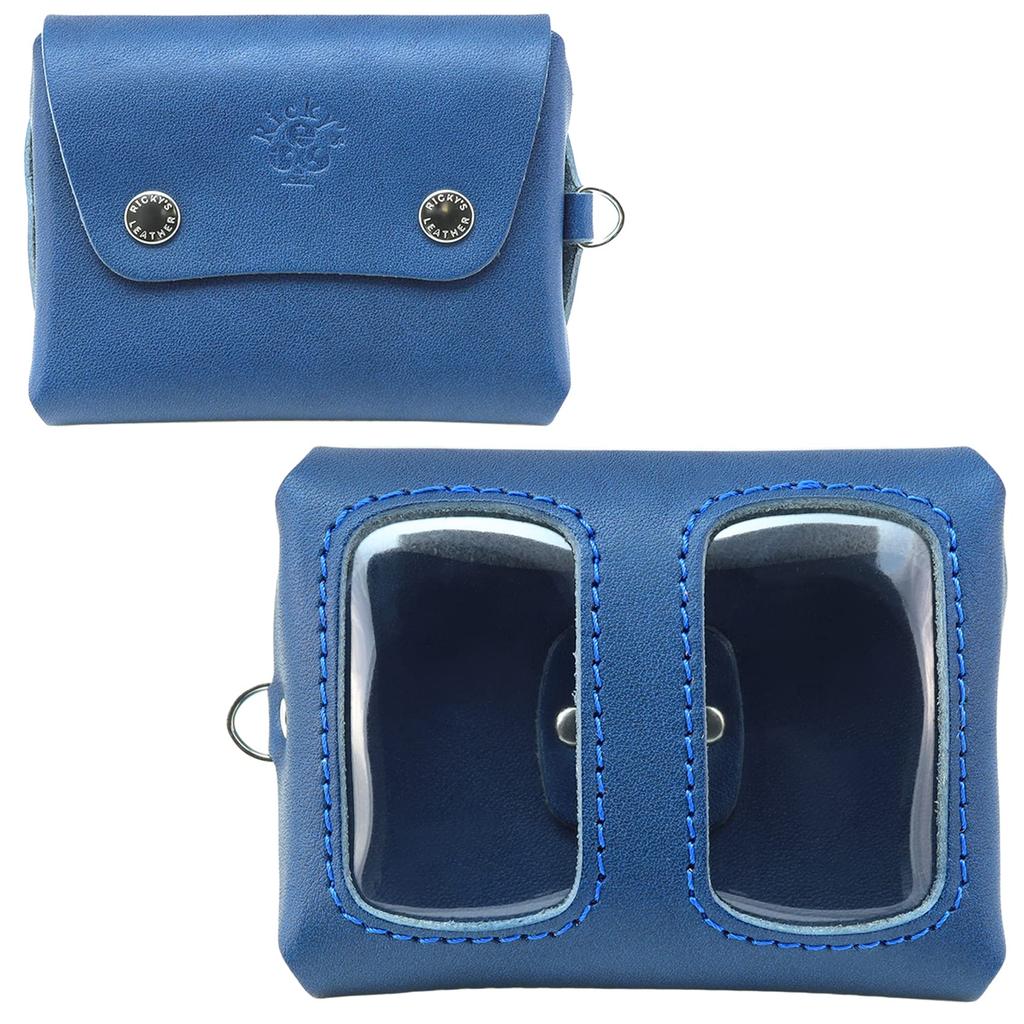 Двойной чехол для смарт-ключа Тип II Обычный синий Совместим почти со всеми моделями Хранение 2 смарт-ключей Горизонтальный кошелек Визитница Чехол для ключей Прозрачный
