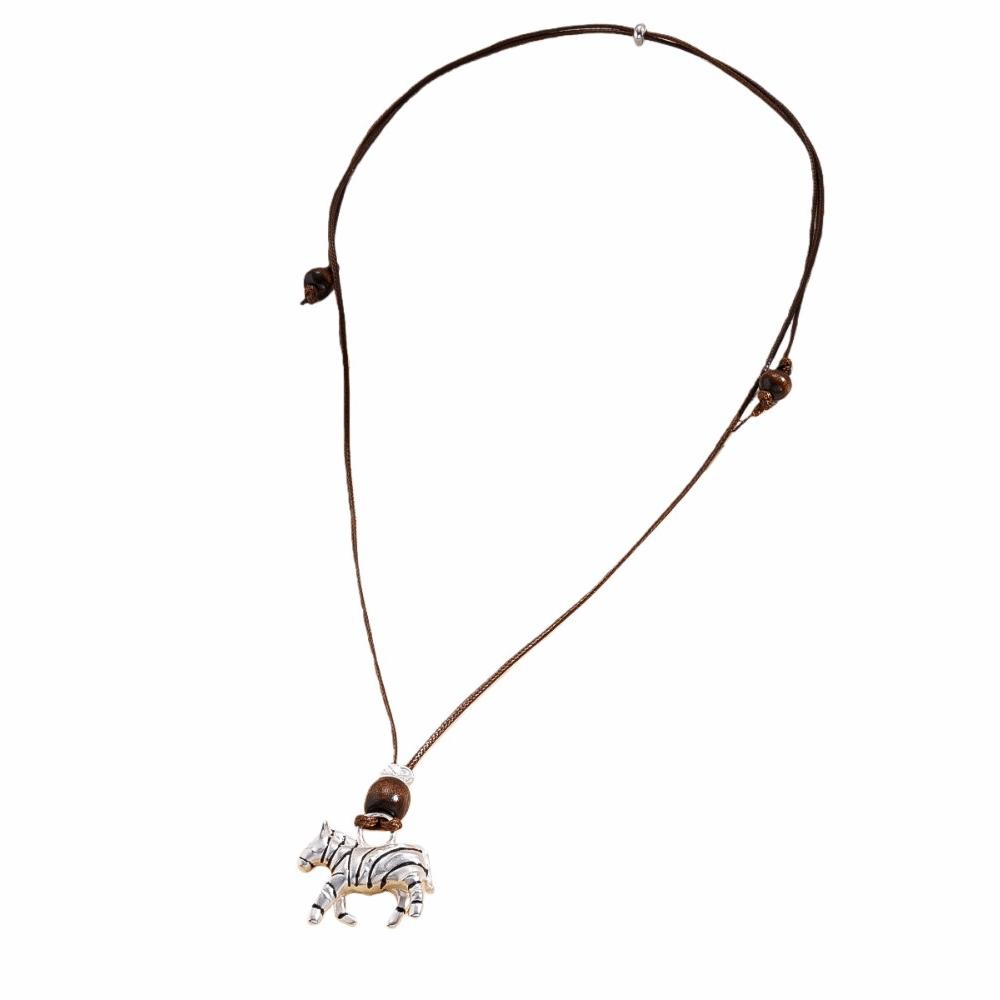 Cartoon Choker New Year Horse Necklace Ethnic Style Sweater Chain  Chinese Spring Festival