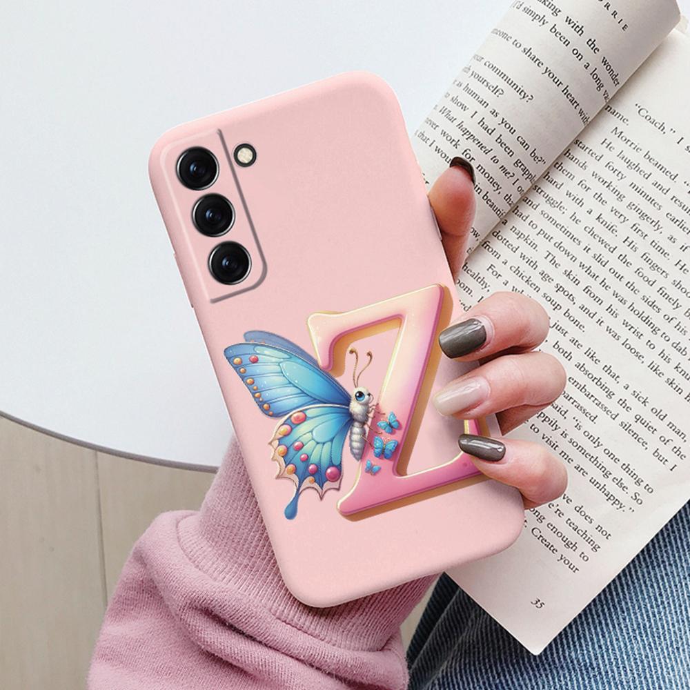 Phone Case Women For Samsung Galaxy S21 FE S22 Plus Girls Bumper Cover Colorful Letter Flower Butterfly Love samsang s22 Ultra