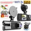 Car DVR 3 Channel Dash Cam for Cars WIFI Video Recorder Portable 1080P Rear View Camera for Vehicle G-Sensor Car Accessory