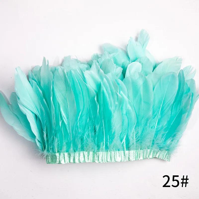 2M/Lot Real Geese Feather Fringe Ribbons Goose Feathers Trim Dyed for Dress Skirt Cloth Belt Decorative Clothing