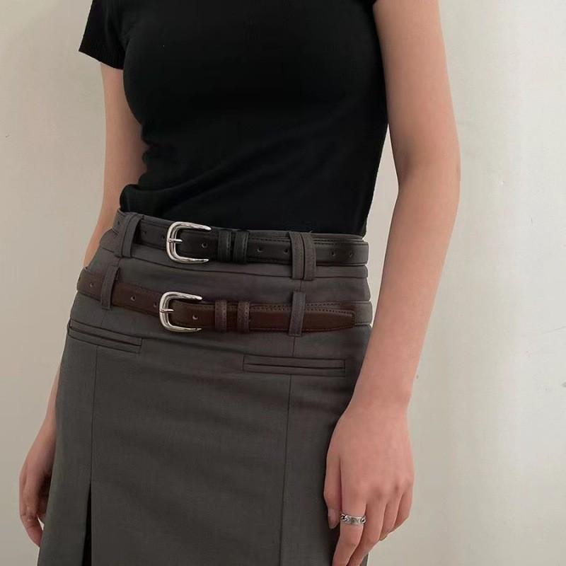 Chic Pu Material Women's Retro Aged Look Belt Ideal For Summer Casual Wear Denim