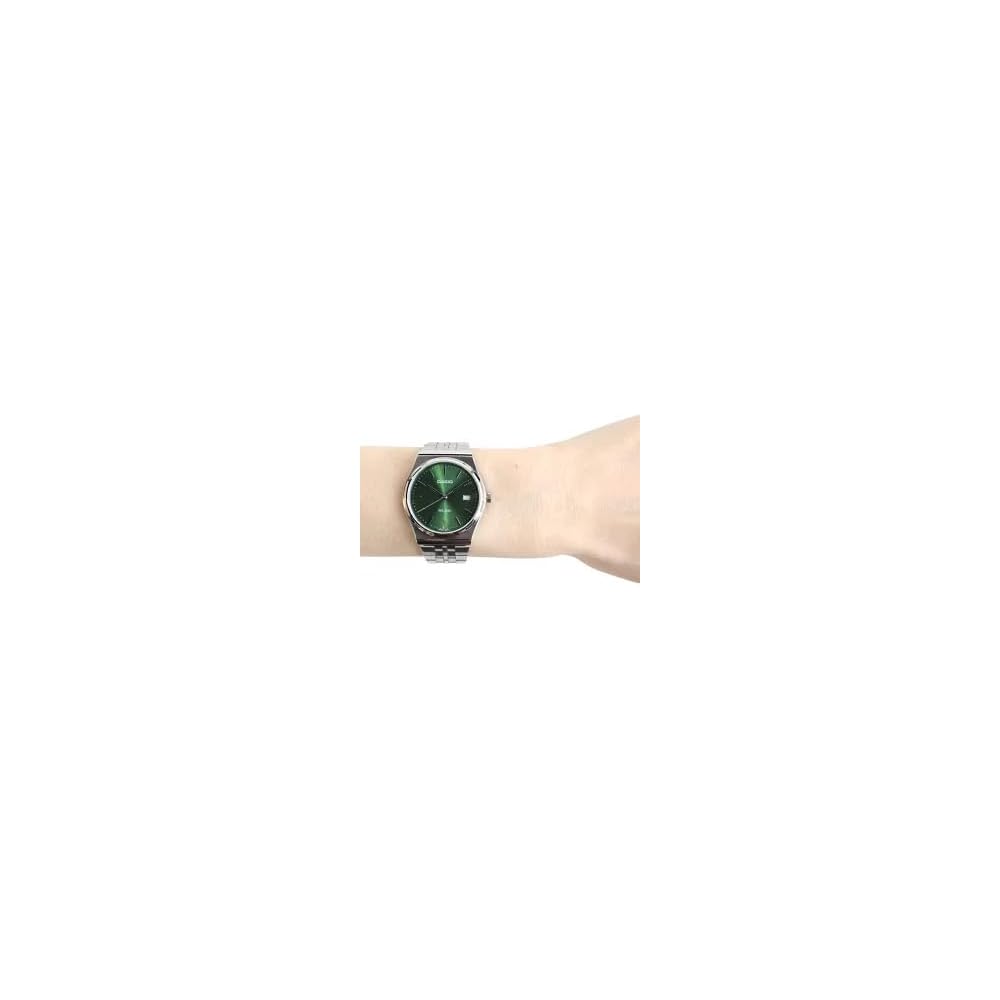 Casio Cheap Casio MTP-B145D-3A Unisex Quartz Watch Metal Silver Green 38mm