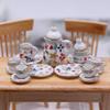 Миниатюрный керамический чайный набор - Идеальная игрушка для детей - Миниатюрная посуда, чашки, тарелки для детского чаепития
