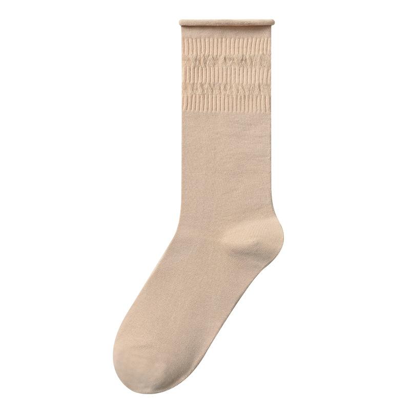 Pure Cotton Winter White Cotton Socks for Women Are Versatile and Odorless. All-cotton Mid-top Socks for Women In Autumn and Winter