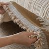 Утолщенное флисовое полотенце-плед для дивана с кисточками, жаккардовый узор с геометрическими градиентными линиями для гостиной, большой размер, плед, полотенце для отдыха
