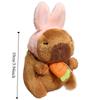 Animal Shy Cat Dog Keychain Funny Plush Doll Pendant Capybara Plush Pendant  Kid Boys