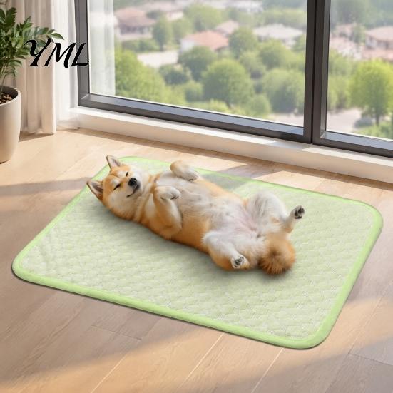 Ice Silk Pet Bed Dog Cooling Mat, Washable Sleeping Mat with 3D Massage Bumps, Portable Cooler Non-slip Mesh Bottom, Summer for Dogs Cats Non Slip Pad