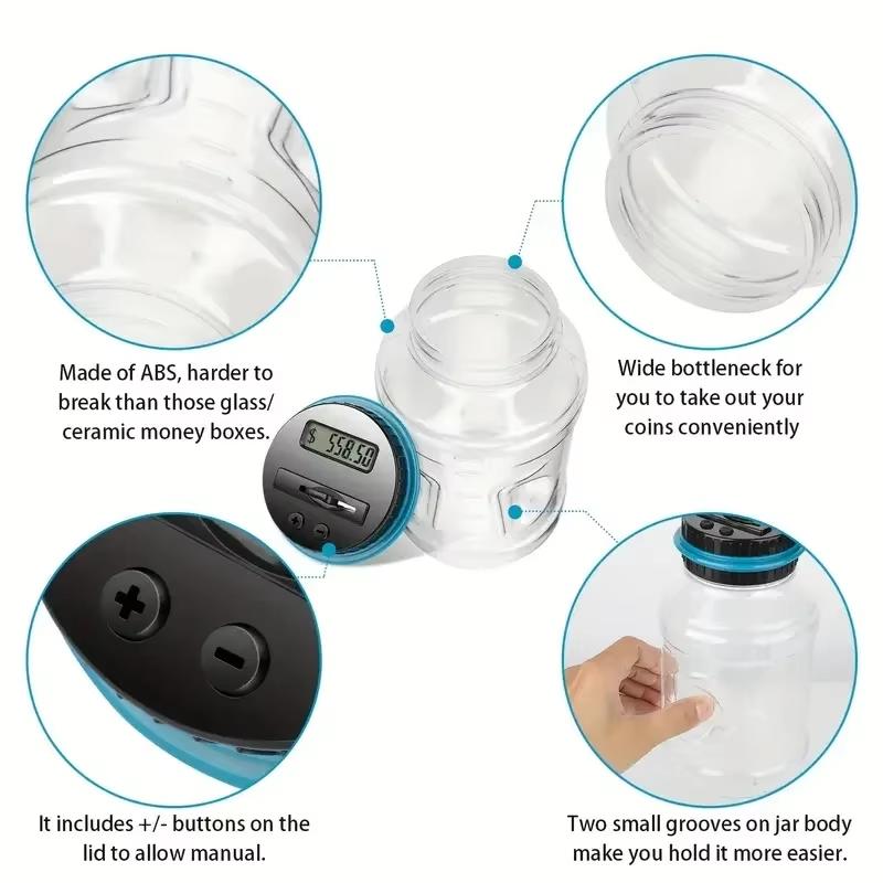 1.8L еврокопилка счетчик монет электронная цифровая ЖК-подсчет монет накопительная банка для хранения монет коробка для хранения евро деньги депозит