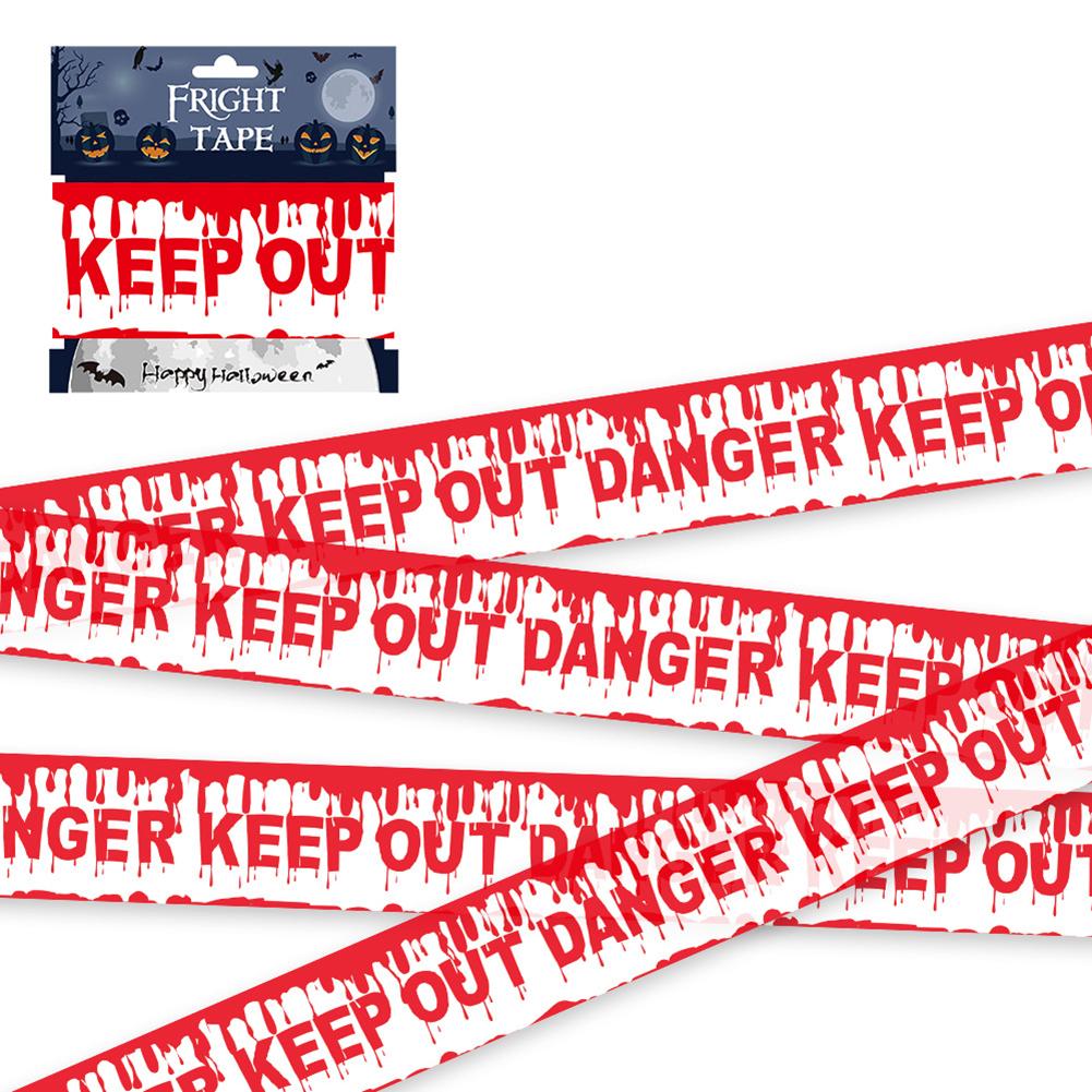 Halloween Warning Tape Caution Barrier Festival Warning Streamer Spooky Party Haunted House Outdoor Porch Yard Halloween Decoration Supplies