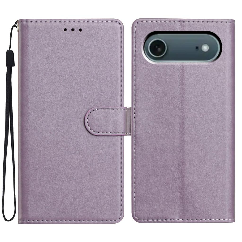 For iPhone 17 Air Leather Case Wallet Stand Phone Cover with Handy Strap