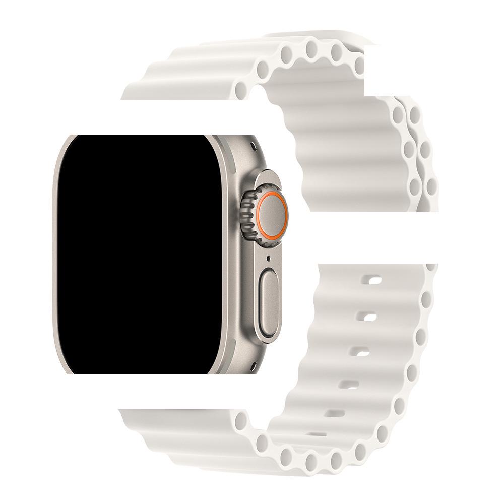 Применимый ледяной синий силиконовый ремешок для Apple Watch Series 1-10 (S10 Официальный стиль)