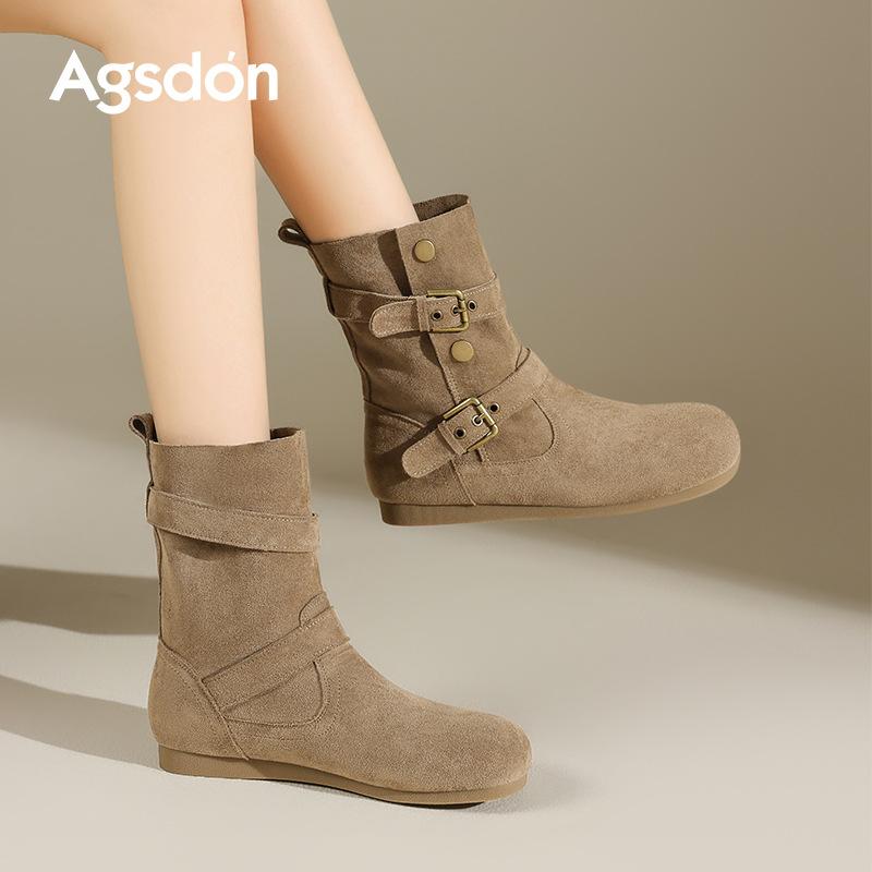 Augustine Maillard Short Boots Women's 2025 New Autumn Platform Martin Boots Wasteland Wind Mid-tube Western Boots