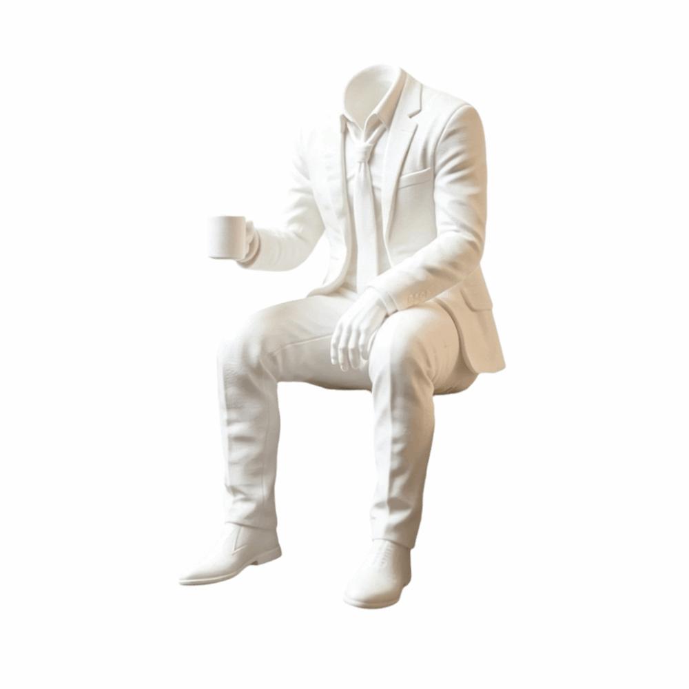 3D Printed Magician Statue Home Decoration Sitting Man Figurine Bookshelf Decor