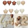 10PCS 18Inch Cream Color Star Balloons Heart Foil Helium Ball Girl Kids Adult Happy Birthday Party Decoration Wedding Supplies