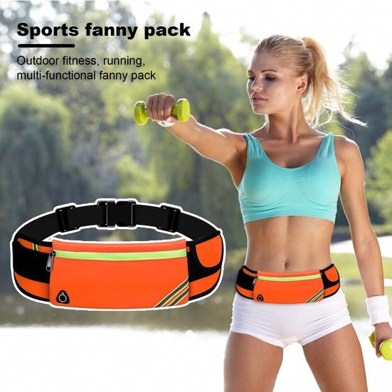 Спортивная поясная сумка с застежкой-молнией, большая вместительная водонепроницаемая светоотражающая полоска, ультратонкая поясная сумка для хранения