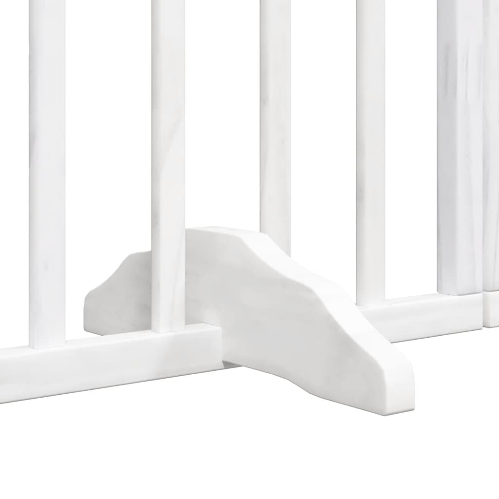 6 Piece Foldable White Dog Gate 300 cm Poplar Wood