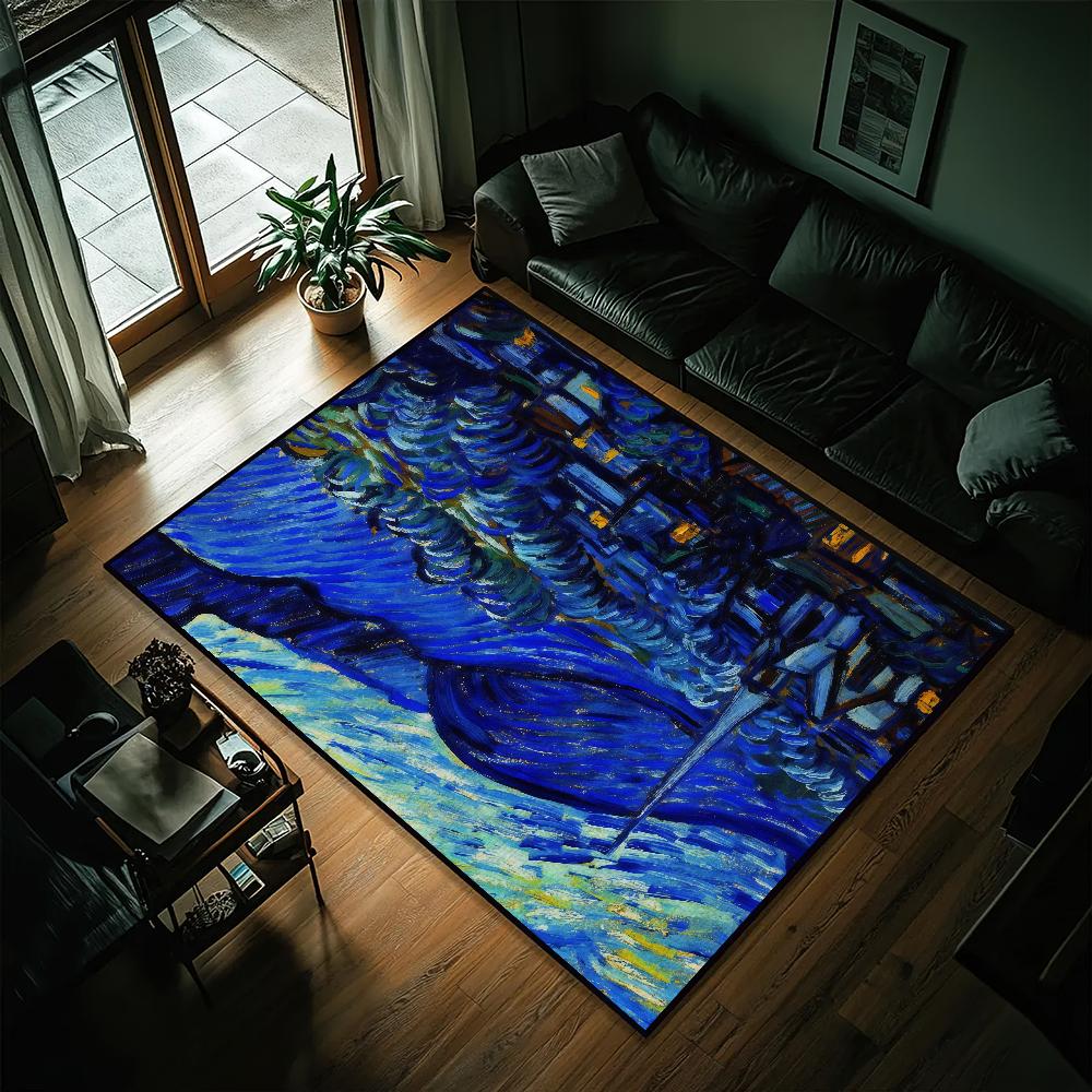 Искусство Картины Ван Гога Ковер Прикроватный Кухня Ванна Гостиная Дом Дом Спальня Напольный коврик Придверный коврик Коврик Украшение