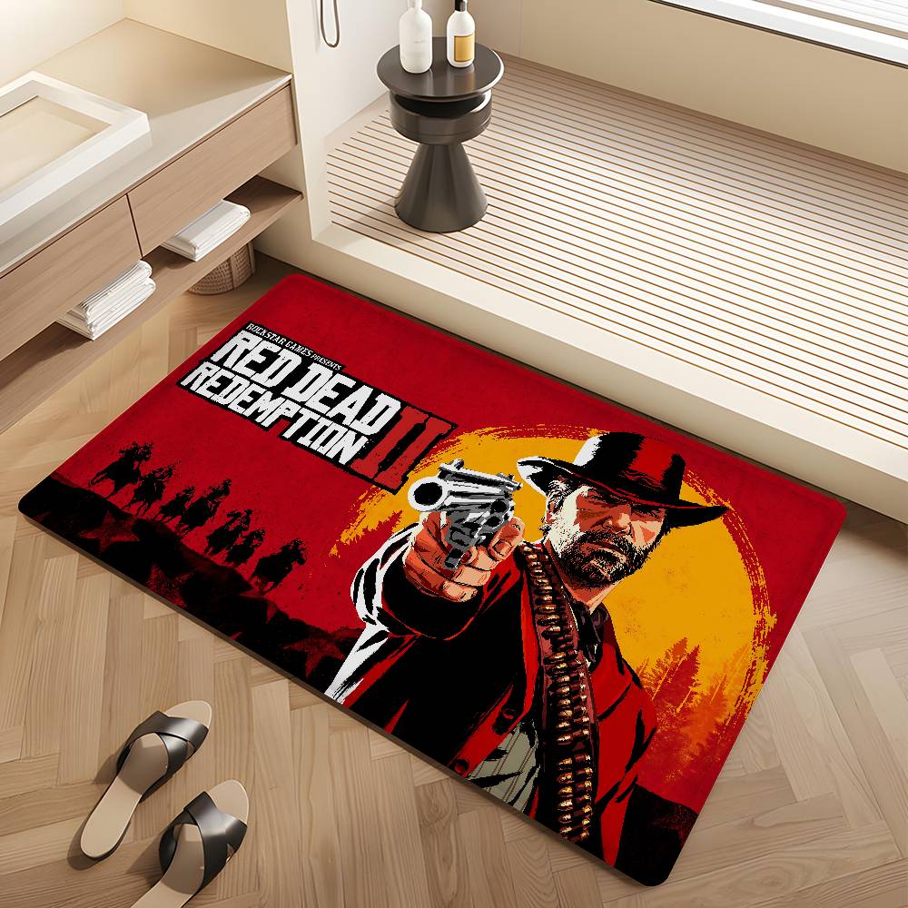 Коврик для комнаты Red Dead Redemption 2, противоскользящий, впитывающий воду, длинная полоса, подушка, коврик для спальни, бытовые ковры