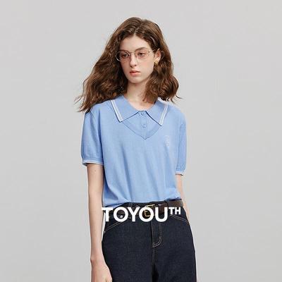Женский топ-поло Chuyu с вышивкой, имитирующий двухпредметный