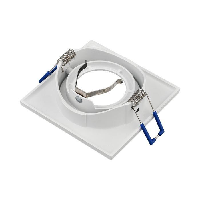 Lot de 10 fixations spots BRAYTRON Tetra-E3, carré, blanc, orientable, longueur et largeur 90mm, aluminium