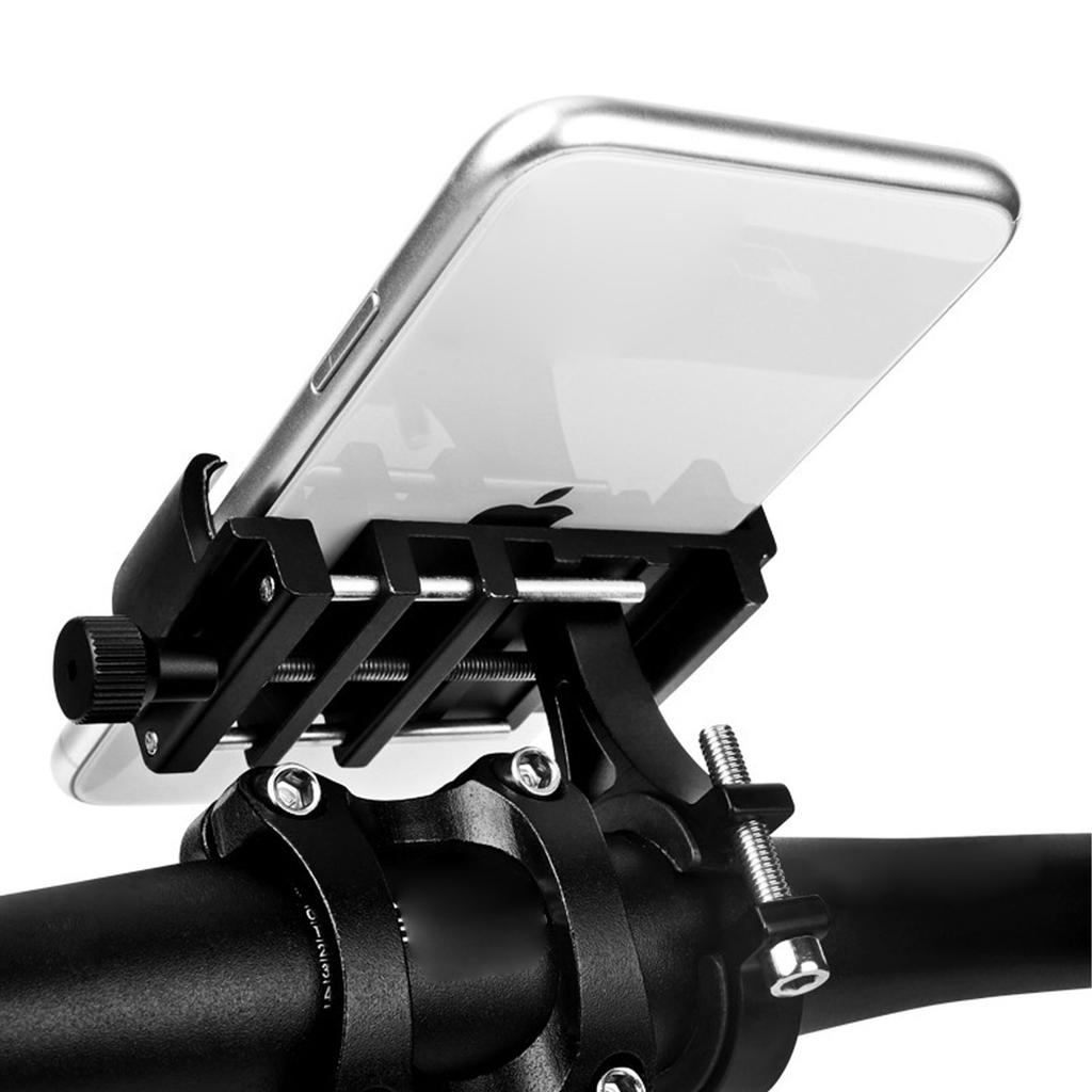 Black Cycling Phone Holder Aluminum Alloy Handlebar Clamp Phone Mount for Motorcycle Mountain