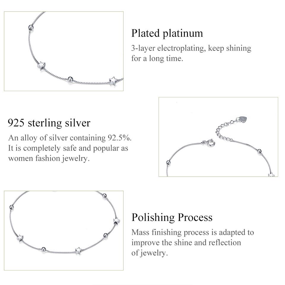 Bamoer 925-Sterling-Silver Dazzling Star & Beaded Femme Women Bracelets for Luxury Silver Jewelry