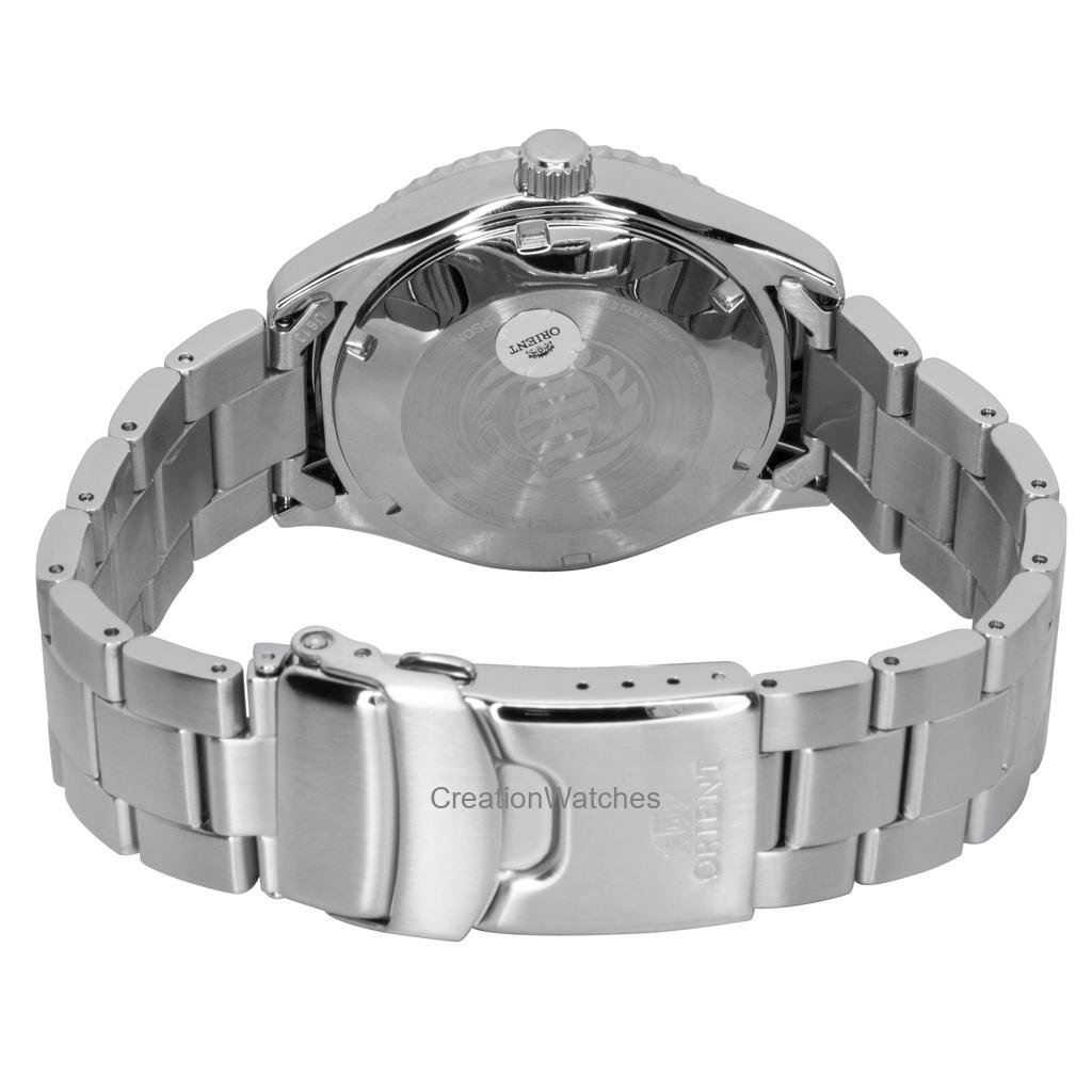 Orient Mako Нержавеющая сталь Красный циферблат Автоматические часы для дайвинга RA-AC0Q09R 200М Мужские часы