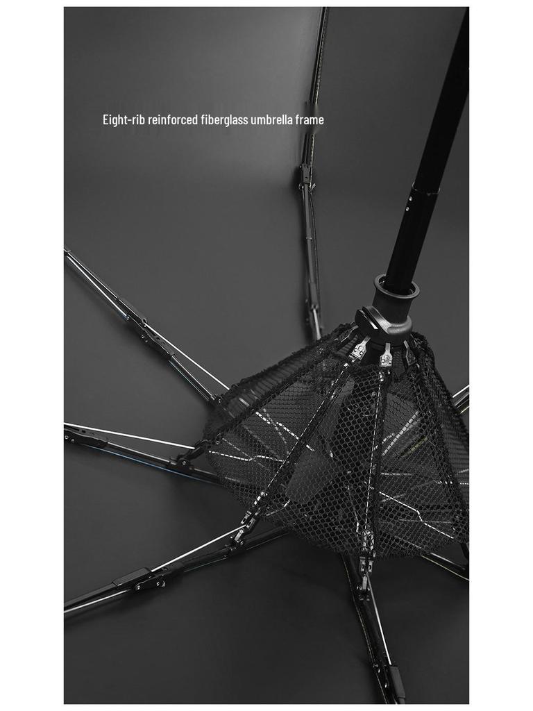 Men's High-End Folding Umbrella with Cooling Fan, Charging Sunscreen, Sunshade, and Rain Protection.