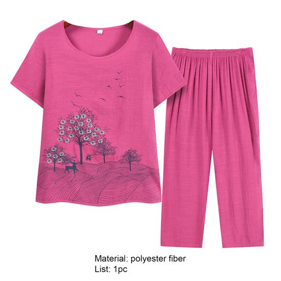 2 шт./компл. женские топы и брюки, комплект с круглым вырезом и круглым вырезом, пуловер, длинные брюки с глубоким промежностью и цветочным принтом