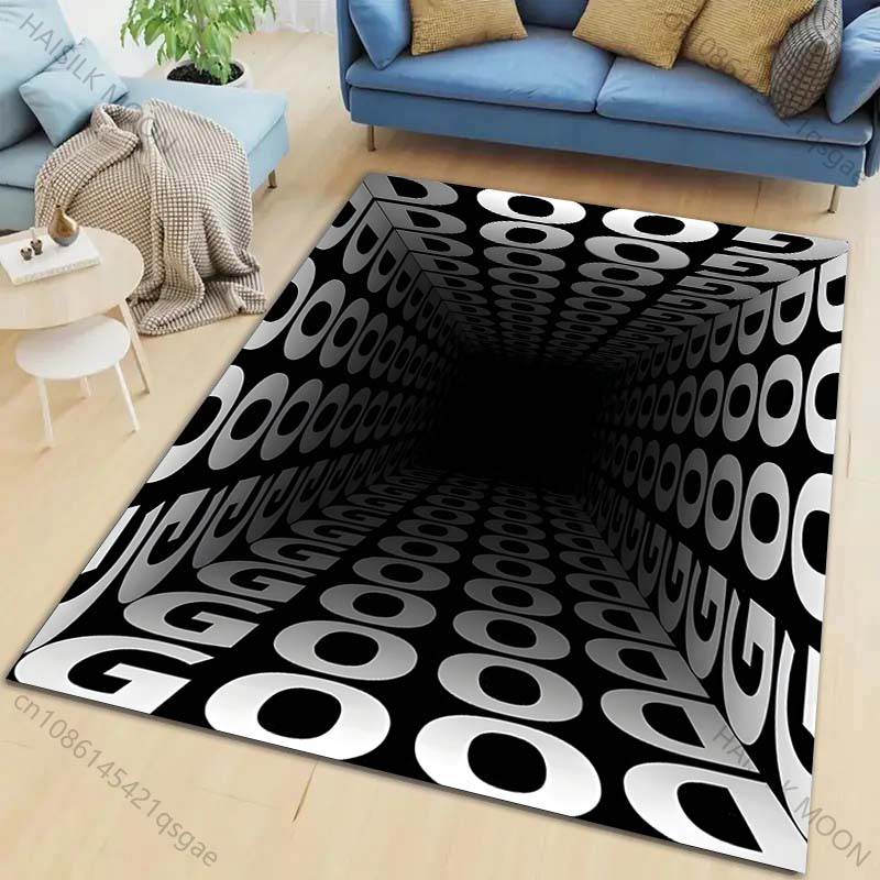 1PC Text infinity tunnel Carpet for Living Room Bedroom Sofa Home Decor Rus Non-slip Floor Mat Luxury Gift Multiple sizes