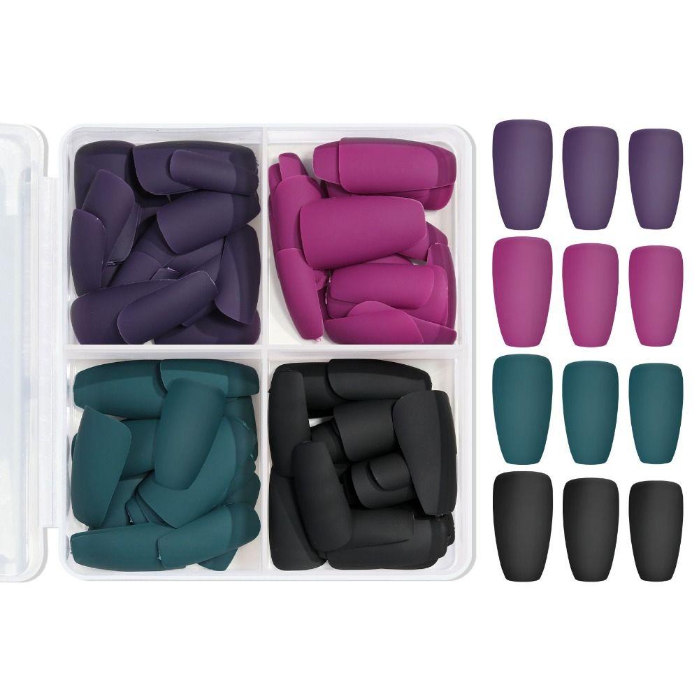 96 шт. Длинные квадратные и балерина накладные ногти французские типсы для маникюра искусственные ногти DIY